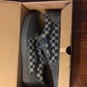 Never Worn in Box Gray/Black Checkers Vans